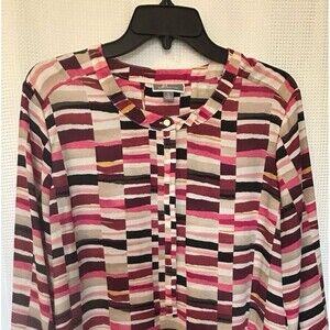 JM Collection Multicolor Geometric Blouse
